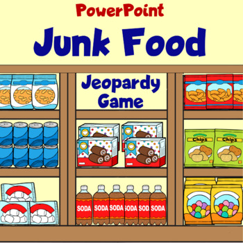 Preview of Junk Food Lesson, Jeopardy Game PowerPoint, Word Search