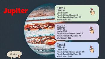 Preview of Jupiter (3 Leveled Readers with online activities)
