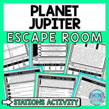 Preview of Jupiter Escape Room Stations - Reading Comprehension Activity - Solar System