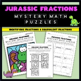 Jurassic Fractions Mystery Math Puzzle Set - Identifying &
