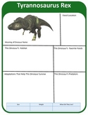 Jurassic Park Dinosaur Research Template