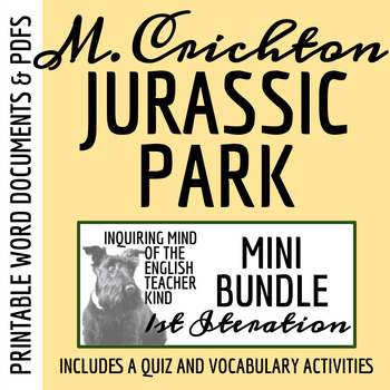 Preview of Jurassic Park Quiz and Vocabulary Games Bundle (Prologue and First Iteration)