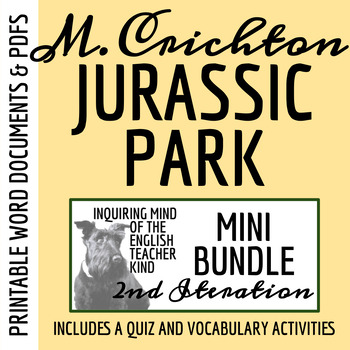 Preview of Jurassic Park Quiz and Vocabulary Games Bundle (Second Iteration)