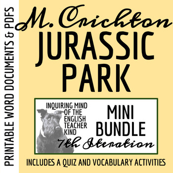 Preview of Jurassic Park Quiz and Vocabulary Games Bundle (Seventh Iteration)