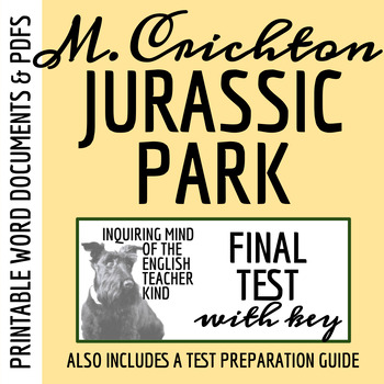 Preview of Jurassic Park by Michael Crichton Test and Answer Key with Study Guide
