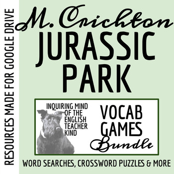 Preview of Jurassic Park by Michael Crichton Vocabulary Games Bundle (Google)