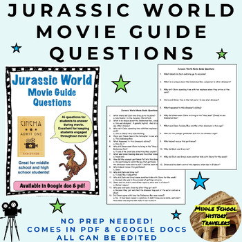 jurassic world movie guide questions by middle school history travelers