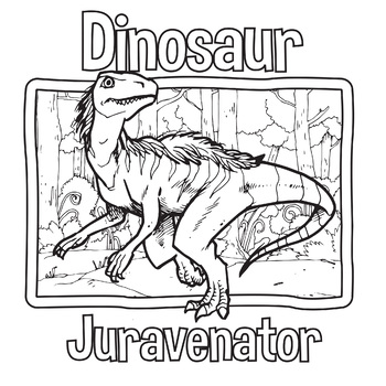 Juravenator Dinosaur Coloring Book / Page by SCWorkspace | TPT