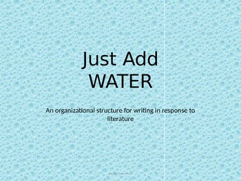 Preview of Just Add WATER PowerPoint (Simple Strategy for TDA, DBQ...)