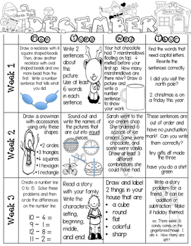 Preview of Just Add a Spiral Notebook: December Kindergarten Homework - NWEA MAP Skills