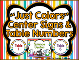 "Just Colors" Center Signs & Table Numbers