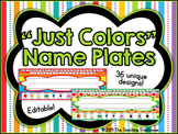 "Just Colors" Editable Desk Name Plates