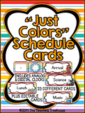 "Just Colors" Schedule Cards