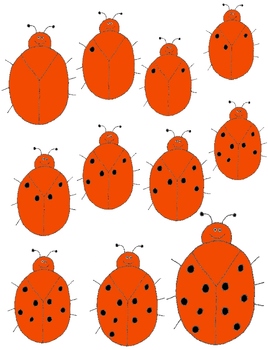 Preview of Just Counting Clip Art: Spots on a Ladybug 22 PNGs to Count from 0 to 10!