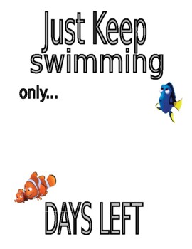 Preview of Just Keeping Swimming- End of year countdown