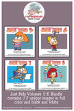 Just Kidz (Kids) Cartoon Clipart Volumes 5-8 BUNDLE for al
