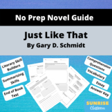 Just Like That by Gary D. Schmidt Novel Guide