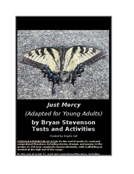 Preview of Just Mercy (Adapted for Young Adults) by Bryan Stevenson Tests and Activities