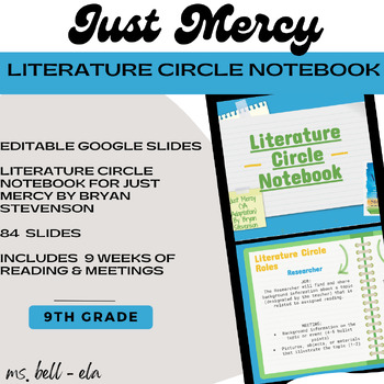 Preview of Just Mercy Literature Circle Notebook
