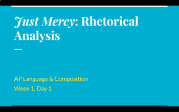 Preview of Just Mercy Unit | Slides | Week 1 Lesson 1 | AP Language & Composition