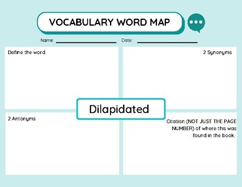 Preview of Just Mercy (YA) Chapters 5-8 Vocabulary Graphic Organizer!