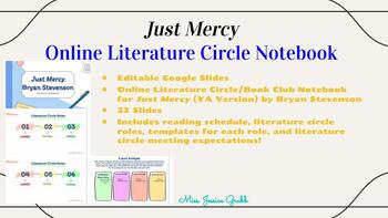 Preview of Just Mercy (YA) Literature Circle Notebook