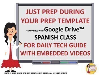 Preview of Just Prep during Your Prep Spanish Daily Lesson Template for Google Drive™