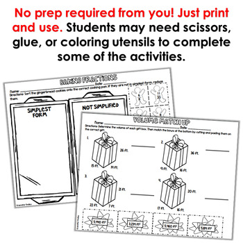 Just Print! Christmas Themed Common Core Printables {5th ...