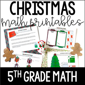 Preview of Christmas Math | 5th Grade Christmas Worksheets