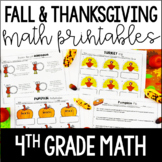 Fall and Thanksgiving Math | 4th Grade Thanksgiving Worksheets