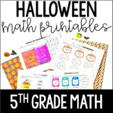 Halloween Math | 5th Grade Halloween Worksheets