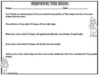 winter math 4th grade winter worksheets by jennifer findley tpt