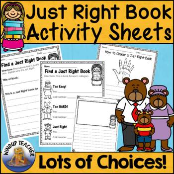 Preview of Just Right Book Activities and Writing Papers
