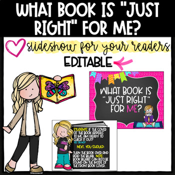 Preview of Just Right Book Lesson- Now Editable