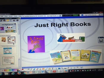 Preview of Just Right Books 5 Finger Rule Daily 5 ActivInspire Flipchart