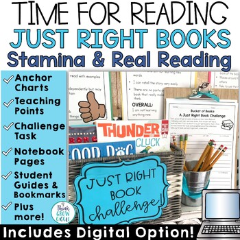 Preview of Just Right Books Poster Anchor Charts Back to School Reading Activities