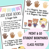 Just Right Books - Student Bookmarks & Matching Classroom 