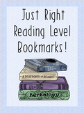 Just Right Level Bookmarks