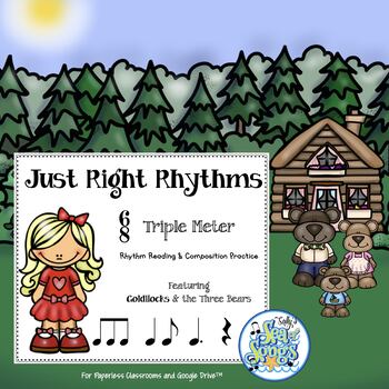 Preview of Just Right Rhythms-Read and Write 6/8 Triple Meter for Paperless Classrooms