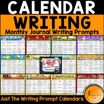 Preview of 12 Month Writing Prompt Calendar Set For Entire School Year