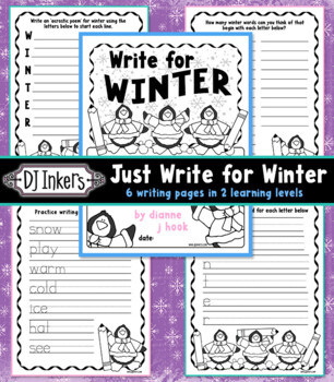 Preview of Just Write for Winter - Writing Prompts and Handwriting Workbook