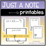 Just a Note Printable Sheets