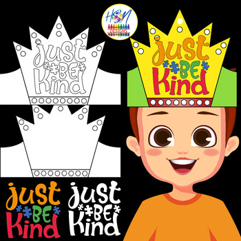 Preview of Juste Be Kind Activities Crafts Hat, World Kindness Day Headband Crown