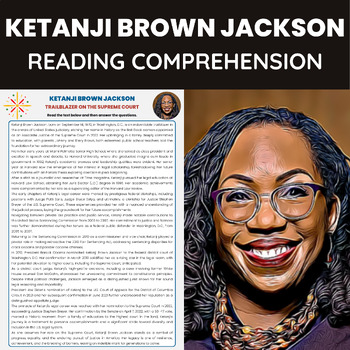 Preview of Ketanji Brown Jackson Biography Reading for Black History Month | Court Justice