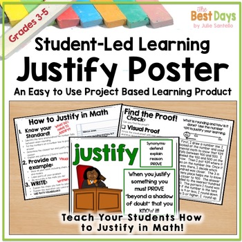 Preview of Justifying in Math:  Poster and Student Notebook Pages