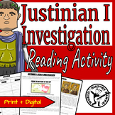Justinian I: Legacy Investigation - Byzantine - Reading Comprehension Activity 