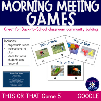 Preview of K, 1, 2 Back to School Morning Meeting Game - This or That Round 5