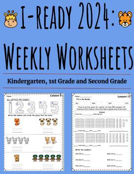 Preview of K, 1, 2-Iready 2024-Three years of worksheets (270 worksheets)