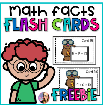 Preview of Math Fact Task Cards FREEBIE (Kindergarten and First Grade)