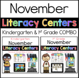 K-1 November Literacy Centers (with Google Slides and Seesaw)